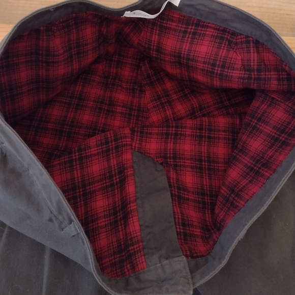 Woolrich Army Green High Waisted Flannel Lined Pants Size 16 W 38" L 32" - Picture 2 of 12